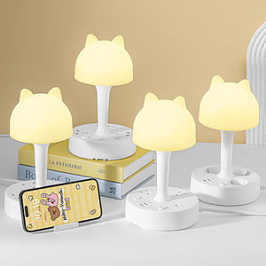 DENIXI Enchufe Multifuncional de Escritorio con Diseño de Cabeza de Conejo, con USB + <span class=keywords><strong>PDS</strong></span> y Soporte Iluminado para Teléfono Móvil - Product Image 2