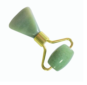 Rouleau de massage Gua Sha en aventurine verte en gros, mini-outil de beauté combiné pour apaiser les yeux, lifter le visage et prendre soin de la peau - Product Image 1