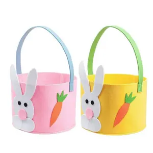 Grande Logo personalizzato cesto coniglietto di feltro orecchie di pasqua con orecchie di coniglio uova Tote Bag per giocattoli regalo