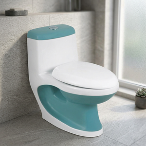 Inodoro Moderno de Una Pieza, Sifónico, de Cerámica, con Sifón en P, Doble Descarga Automática, Montado en el Suelo, para Hotel - Product Image 3