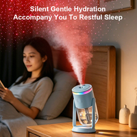 Humidificateur Mini Oscillant Personnalisé OEM 280ml avec Projecteur Ciel Étoilé LED 7 Couleurs, Désodorisant d'Air pour Voiture, Bureau et Chambre avec Filtre en Coton