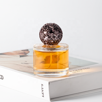 Parfum en gros verre à sertir 30ml 50ml 100ml bouteille de parfum cylindrique à épaule plate courte avec bouchon rond en alliage de Zin