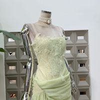 Robe fendue en dentelle à empiècements en os de poisson, nouvelle collection été, mode boutique