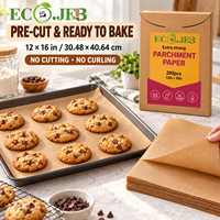 Papier sulfurisé brun prédécoupé extra résistant ECO JFB 12x16 pouces, 200 feuilles pour plateaux de cuisson de biscuits, vente en gros, approvisionnement OEM B2B