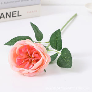 Real Touch Künstliche Austin Blumen Stiel Lebendige gefälschte Austin Rose Pfingstrose für Home Wedding Decoration - Product Image 1