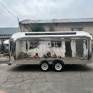 Camion de restauration mobile en acier inoxydable à prix d'usine, remorque de camping extérieure avec cuisine - Product Image 1