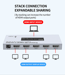 Bộ chia <span class=keywords><strong>HDMI</strong></span> Dtech 4K * 2K 1x4 Bộ chia <span class=keywords><strong>HDMI</strong></span> độ phân giải cực cao hỗ trợ chức năng 3D <span class=keywords><strong>CEC</strong></span> và sắp xếp lại thời gian tín hiệu - Product Image 2