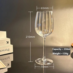 Gobelet européen vintage en <span class=keywords><strong>verre</strong></span> cristal <span class=keywords><strong>verre</strong></span> <span class=keywords><strong>à</strong></span> vin bordeaux coloré motif vertical pour les mariages ménages comprend le mariage - Product Image 6