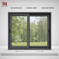 Fenêtre coulissante en aluminium, cadre en alliage d'aluminium, design moderne pour appartement, ouverture horizontale, moustiquaire en acier inoxydable
