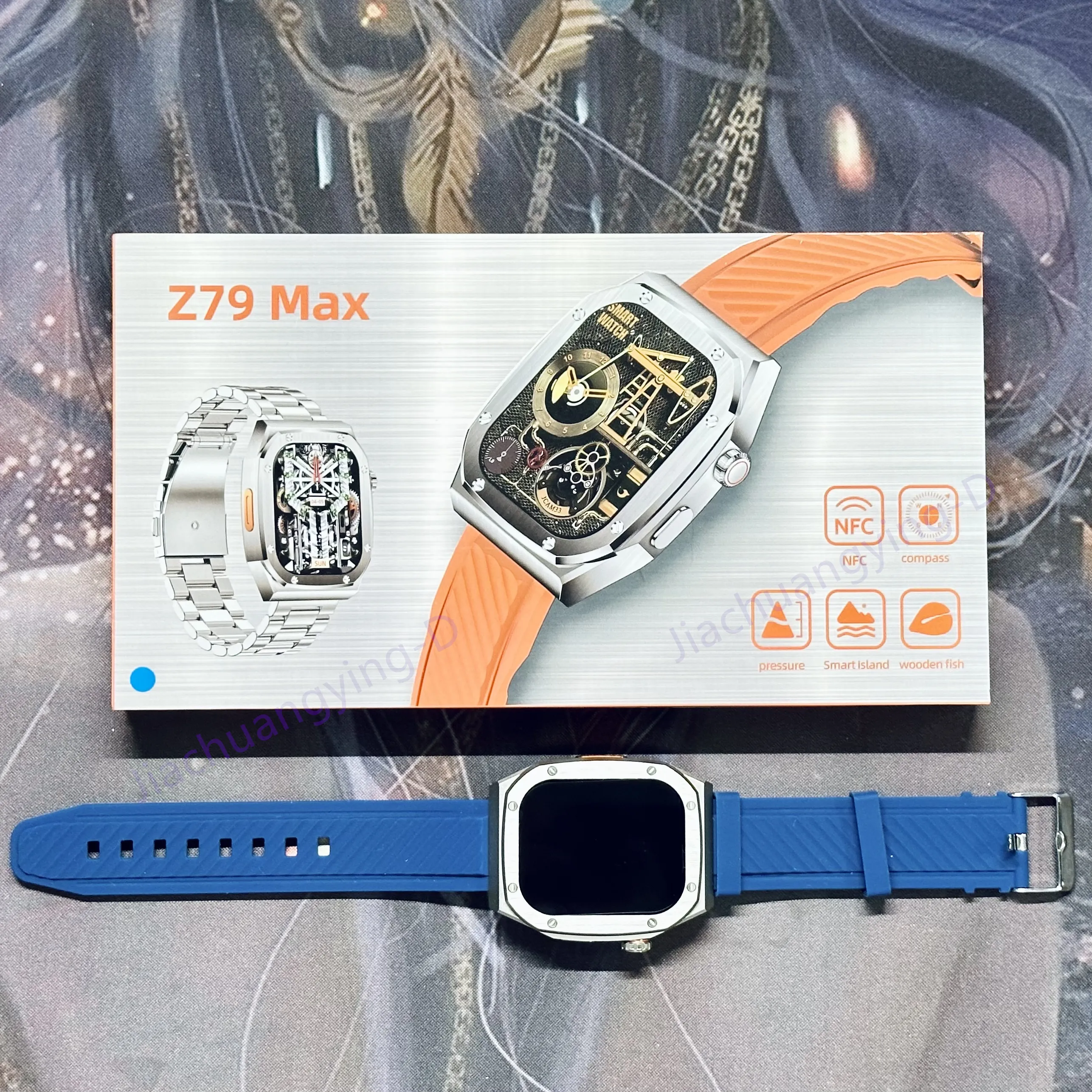 Yeni erkekler Reloj Reloj gante Z79max 2 İzle sapanlar kablosuz şarj hesap pusula oyunu ile özelleştirilmiş Z79max SmartWatch Dial