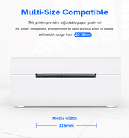 Kertas gulung telepon seluler Android 80mm Printer pengiriman nirkabel hitam putih kemasan alamat Printer termal langsung