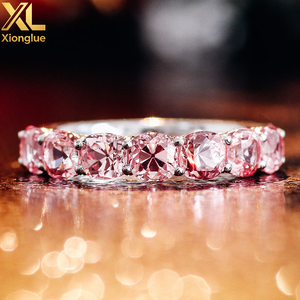 Bague de mariage éternelle en or massif 10, 14, 18 carats, personnalisée, avec diamant de laboratoire taille coussin VS, pour femme - Product Image 4