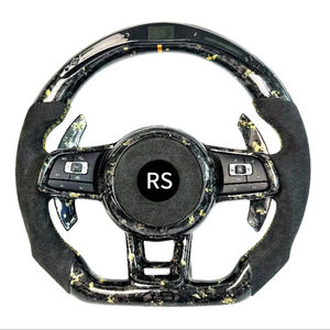 Volante Deportivo de Cuero Personalizado para Volkswagen <span class=keywords><strong>Golf</strong></span> 7 MK7 Mk7.5 GTI Scirocco Polo GTS <span class=keywords><strong>R</strong></span> <span class=keywords><strong>Line</strong></span> 2014-2017 - Product Image 1