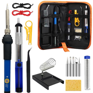 OKYN230628-59 Soldering Iron Kit Electronics, 60W Adjustable Temperature Welding Tool 5pcs Soldering Tips Desoldering Pump Tweez - Product Image 2