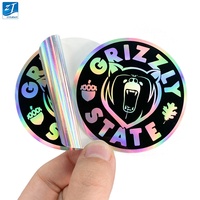Étiquettes personnalisées de remerciement, découpe sur mesure, autocollants holographiques en verre, autocollants anime/merci pour les petites entreprises, holographiques