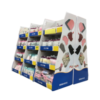 Étagère d'affichage de vêtements en carton, pliable, unité d'affichage personnalisée imprimée, vente en gros, présentoir de vêtements en papier ondulé