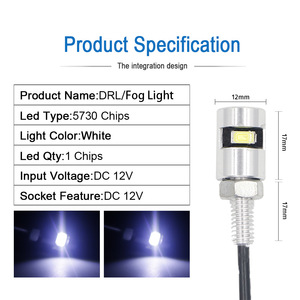 Modificación de luz LED de marcha atrás para coche, luz universal externa para matrícula, luz auxiliar de marcha atrás tipo ojo de águila, bombilla de 12V. - Product Image 2
