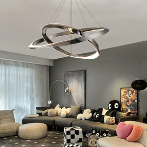 Lámpara Colgante LED de Aluminio de Color Negro Perla Redonda de Estilo Nórdico Moderno - Product Image 3