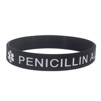 Message d'avertissement d'allergie à la pénicilline Sensibilisation à la prévention médicale Bracelet en silicone médical Cadeau de promotion Bracelet en silicone