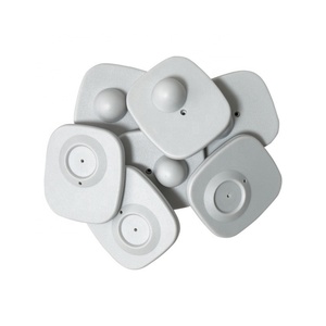 100 étiquettes de sécurité EAS carrées grises, étiquettes rigides RF 82 MHz, à utiliser avec un système antivol RF pour les magasins de vêtements - Product Image 1