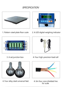 2000kg 0,5kg Industrielle Bodenwaage Wiegebrücke mit Edelstahlplattform und LED/LCD-Anzeige OEM Anpassbar - Product Image 6
