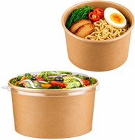 Bols en papier jetables biodégradables pour salades, empilables, résistants aux fuites, de qualité alimentaire, sur mesure, en gros, avec couvercles