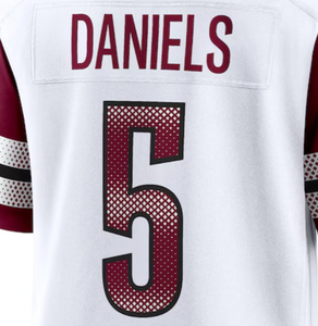 เสื้อฟุตบอลอเมริกันเย็บตะเข็บด้านบน2025 Washington commanders #5 Daniels ระบายอากาศได้และมีขนาดพิเศษให้เลือก - Product Image 3