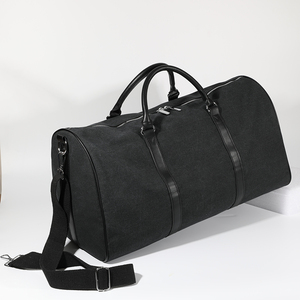 Sac fourre-tout de sport en toile imperméable unisexe sac de sport avec fermeture éclair style américain dur à cuire à la mode tissu suspendu week-end voyage - Product Image 3