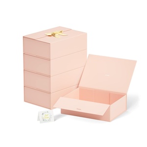Custom Design High Quality Reusable Luxury Ribbon Large Folding Packaging <b>Gift</b> Magnetic Closure Paper Box With Logo Printing - Product Image 1