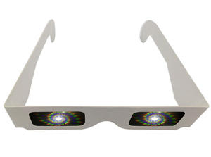 Lunettes de diffraction en papier personnalisées colorées avec effet bonhomme de neige, étoile, cœur pour spectacle de lumières de Noël, feux d'artifice - Product Image 3
