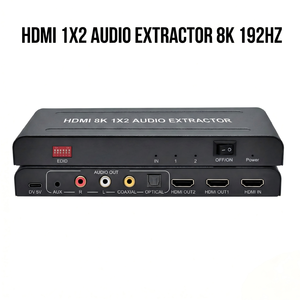 Extractor de <span class=keywords><strong>Audio</strong></span> HDMI 2.1 GC 8K, Divisor 1 Entrada 2 Salidas, 4K192Hz, Óptico/Coaxial/AUX, Compatible con Dolby DTS para PS5 y PC - Product Image 1