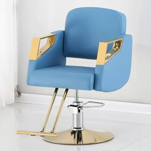 Silla de Barbería Moderna Syf con Respaldo Alto, Silla de Peluquería Hidráulica con Base Dorada para Salón de Belleza - Product Image 4