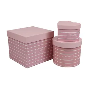 2024 New Three Shape Sets Of Three Gift Boxes Flower Packaging Gift Box New Color Lines Factory Delivery