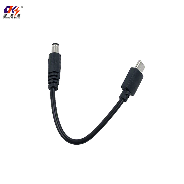 Factory Direct Sale 15CM DC 5.5*2.5mm Male to USB Type C Fast Charging Cable Copper PVC Wire Power Cable for WiFi Router Speaker