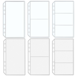 A6 <strong>Cash</strong> <strong>Stuffing</strong> Envelopes Double Sided <strong>Binder</strong> Pockets Clear Frosted PVC 6-Hole Pouches Loose Leaf Bags for 6 Ring <strong>Binder</strong> - Product Image 1