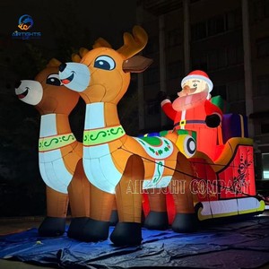 Père Noël <span class=keywords><strong>gonflable</strong></span> sur traîneau avec renne - Product Image 5
