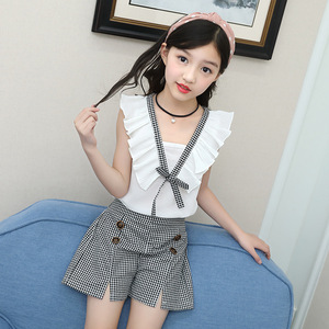 Ensemble court chic pour enfants, boutique de mode pour enfants, échantillons de tenues en 2 pièces pour filles, vêtements d'été pour enfants - Product Image 4