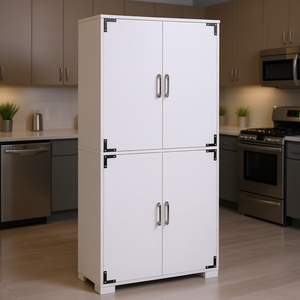 Armadio da cucina a 4 porte bianco industriale - Product Image 2