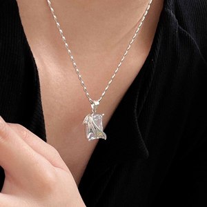 Yinruitai S925 Sterling <b>Silver</b> Rice Bead Necklace Women Korean Style Light Luxury Olive Bead <b>Choker</b> Short Collarbone Chain - Product Image 4