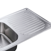 Évier de cuisine professionnel en acier inoxydable double paroi avec filtre à dessin fin