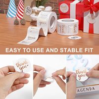 Étiquettes auto-adhésives Rouleau d'autocollant imperméable rond en vinyle Etiquette d'emballage avec logo d'impression personnalisé