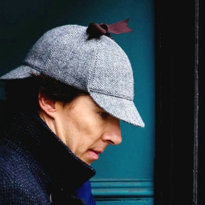 Unisex Tweed Deerstalker Hat Classic Herringbone Tweed mezcla de lana Newsboy gorras con orejeras accesorios de disfraz de detective - Product Image 6
