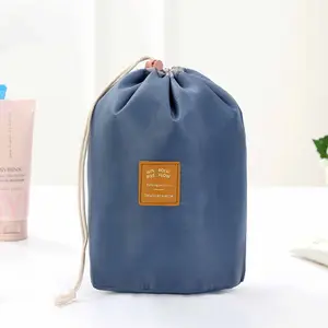Estilo coreano grande capacidade maquiagem saco viagem higiene exterior impermeável armazenamento saco cilindro higiene pessoal saco