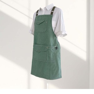 Tablier de travail en toile à la mode anti-encrassement et couverture résistante à l'usure, logo personnalisé de vêtements de travail de barbier de <span class=keywords><strong>café</strong></span> de jardinage - Product Image 5