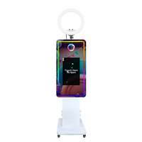 Cabina de Fotos con Espejo Mágico, Lista para Alquilar, Disponible en Almacén en el Extranjero, Software Gratuito, Impresión Instantánea, Pantalla Táctil de 21.5 Pulgadas