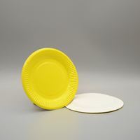 Assiettes jetables jaunes écologiques biodégradables pour la restauration en gros