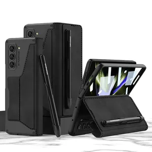 Sheath armor with Pen slot and built-in screen for Samsung galaxy Z Fold5 GKK phone case support wireless charging