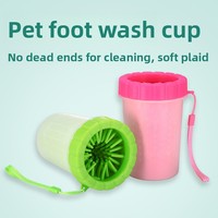 Nettoyeur de pattes de chien portable en plastique, sans BPA, avec poils en silicone PP, antibactérien, désodorisant, nettoyage en profondeur pour animaux de compagnie