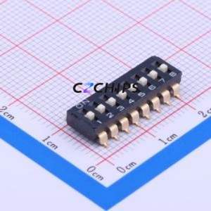 A6S-8104-H DIP Switch SMD Switch Flat Toggle, Raised Type Single Pole Single Throw 8 2.54mm - Product Image 1