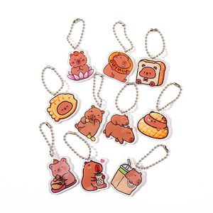 Spot Wholesale Cute Capybara <b>Keychain</b> Cartoon Cavy Pendant Acrylic Ornament Accessories Decor Gift - Product Image 2
